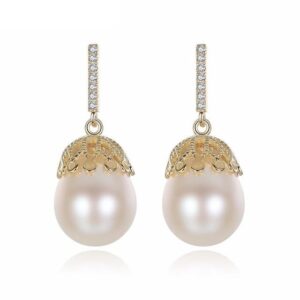 Cercei perle naturale Amaze argint aurit
